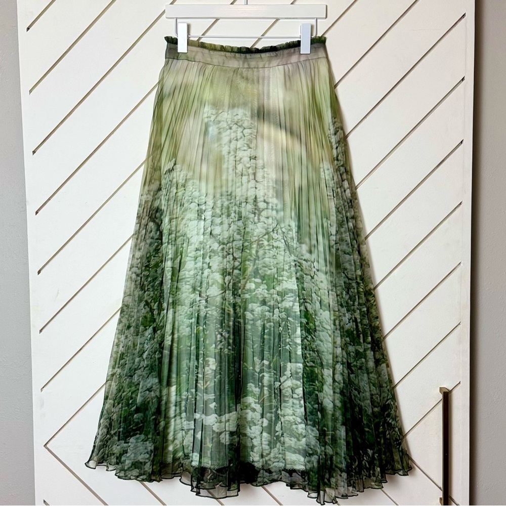 Anthropologie Green A-Line Skirt